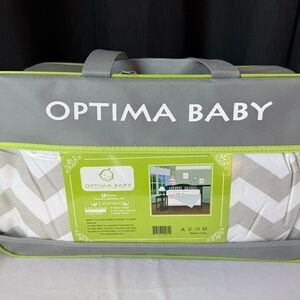Optima Baby Pink & Grey Chevron 5 Piece Nursery Crib Bedding Set NWT